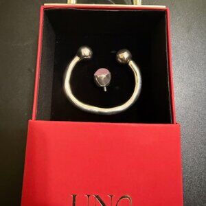 Uno de 50 Silver Bangle Bracelet with Double Ball